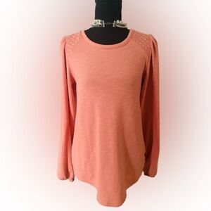 LC Lauren Conrad Peach Long Sleeve Top